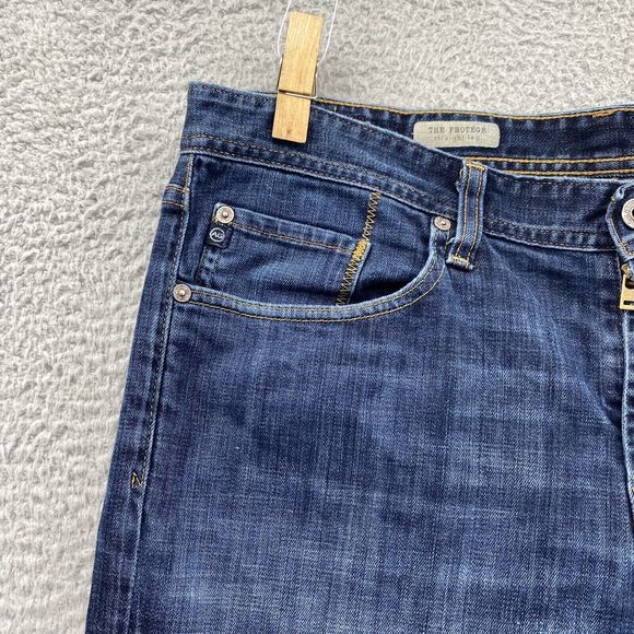 AG Adriano Goldschmied Men's Straight Jeans - Dark Blue - Picture 4 of 16